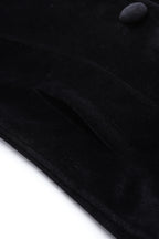 Leather Retail Single Button Winter Wear Velvet Jacket For Women's ( LRVELSBBL )