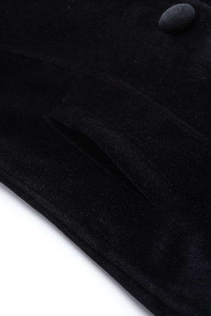 Leather Retail Single Button Winter Wear Velvet Jacket For Women's ( LRVELSBBL )