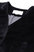 Leather Retail Single Button Winter Wear Velvet Jacket For Women's ( LRVELSBBL )