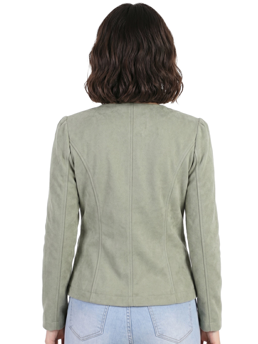 Leather Retail Single Button Winter Wear Velvet Jacket For Women's ( LRVELSBGR )