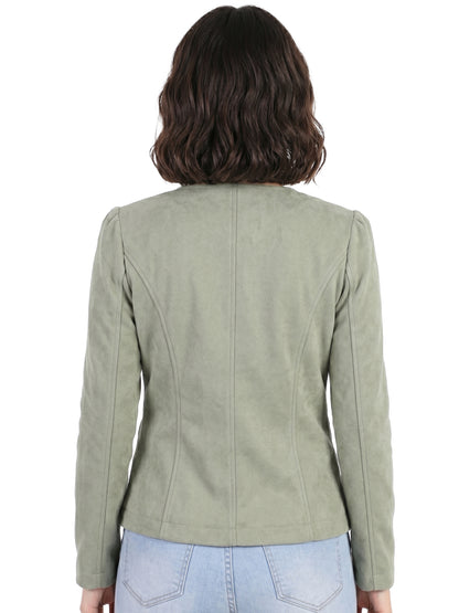 Leather Retail Single Button Winter Wear Velvet Jacket For Women's