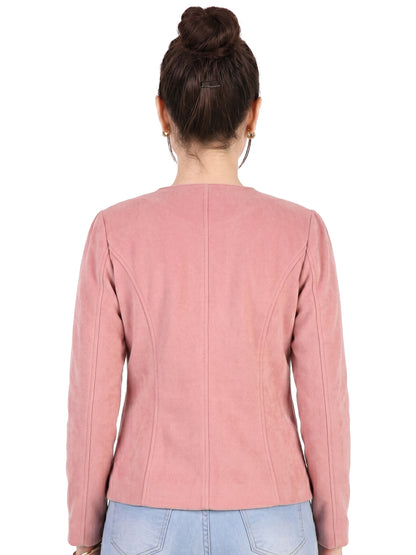 Leather Retail Single Button Winter Wear Velvet Jacket For Women's