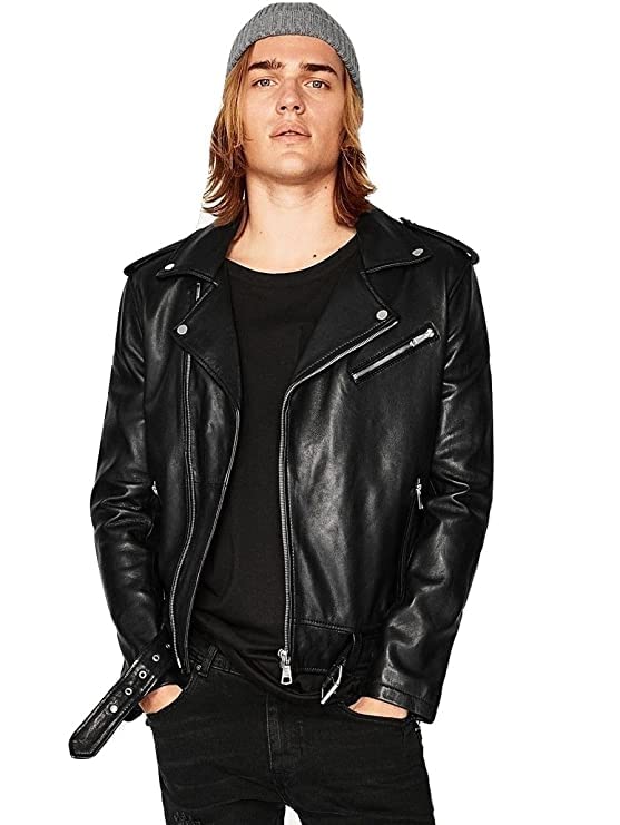Leather Retail® Full Sleeve Solid Jacket for Men's Biker Style ( LRM11BL )