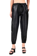 Leather retail luxury and comfort with  Faux Leather trousers for women's and girl's ( LRTRS2BL )