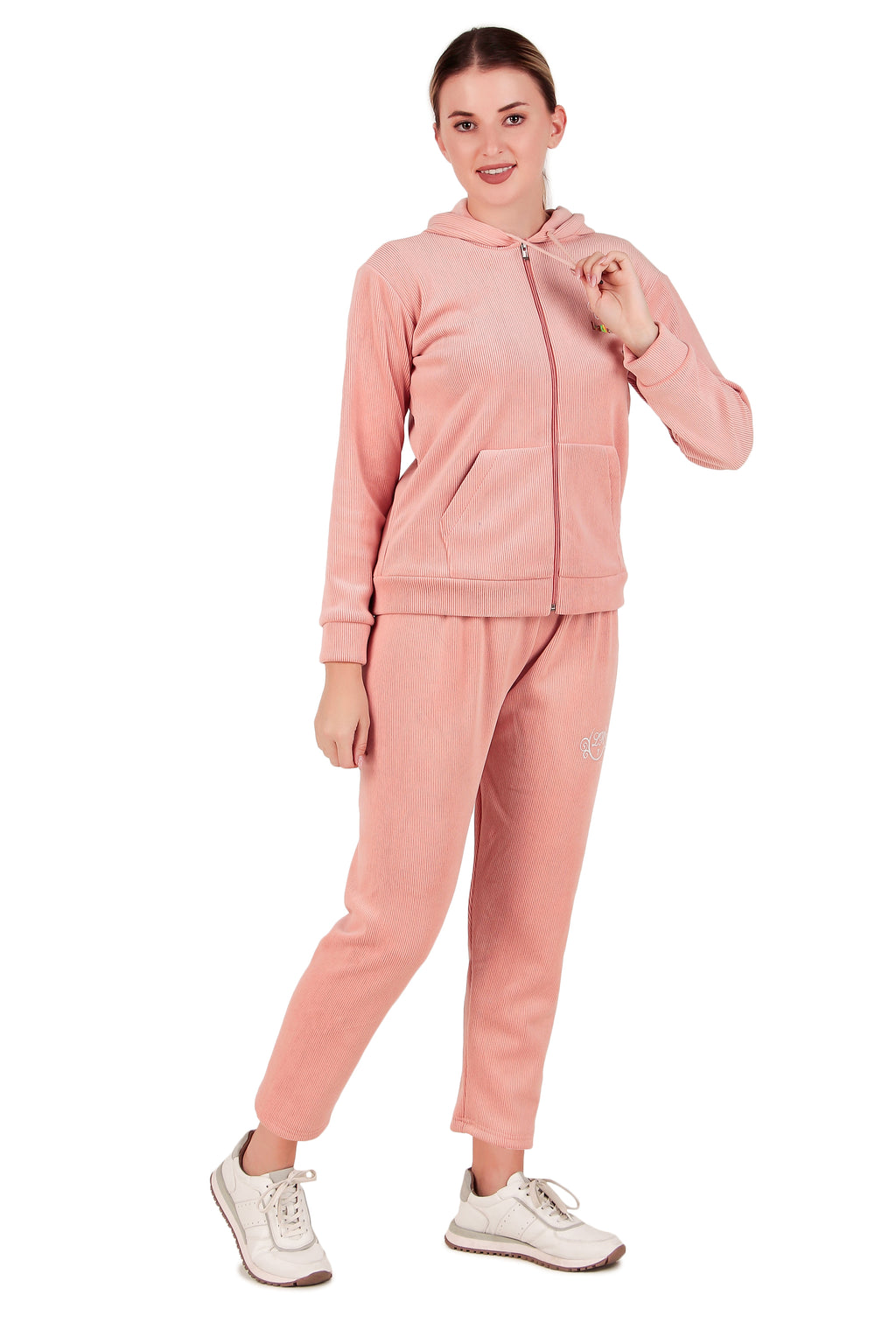 Leather Retail velvet regular fit track suit for Women's ( LRVELTSPN )