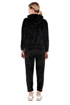 Leather Retail velvet regular fit track suit for Women's ( LRVELTSBL )