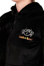 Leather Retail velvet regular fit track suit for Women's ( LRVELTSBL )