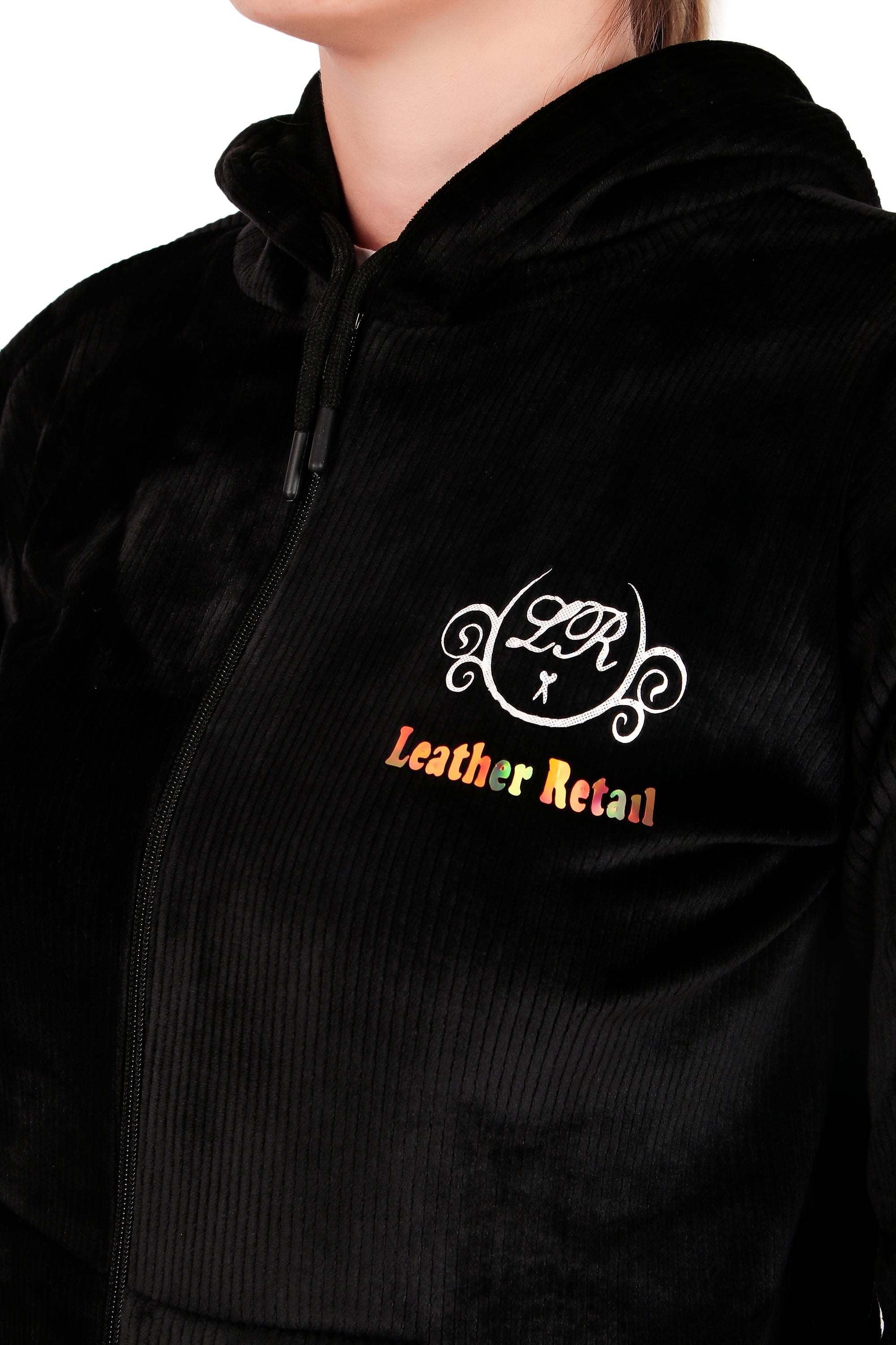 Leather Retail velvet regular fit track suit for Women's ( LRVELTSBL )