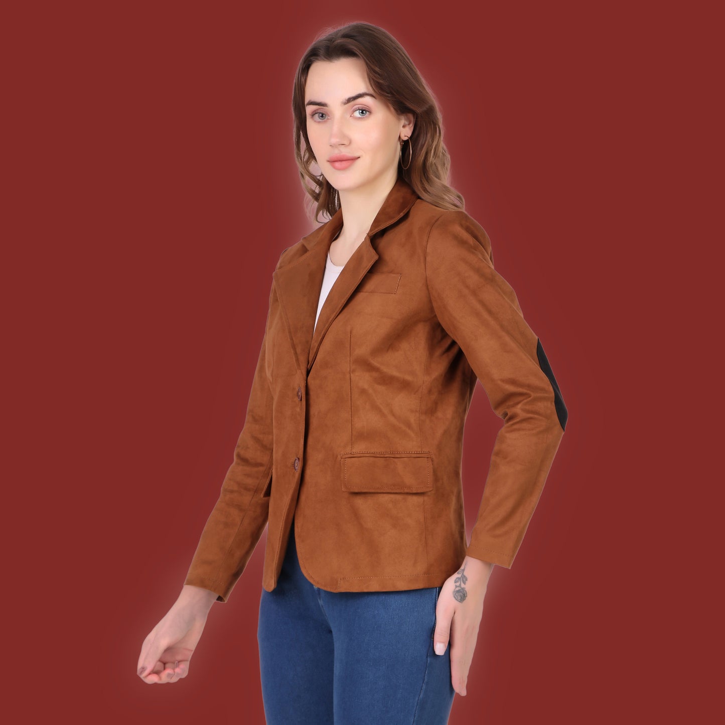 Leather Retail Women's Suede Faux Leather Jacket (LRSUDCOBR)