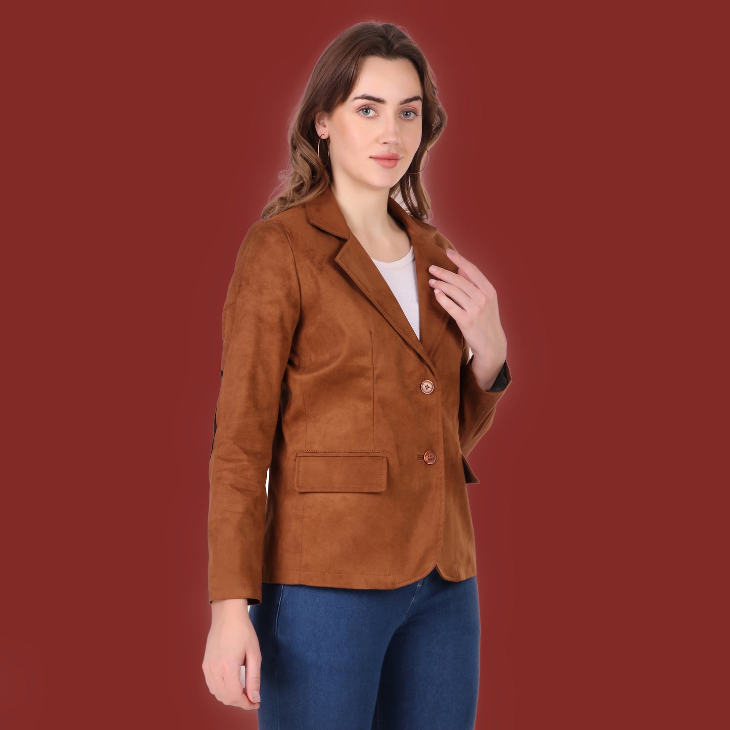 Leather Retail Women's Suede Faux Leather Jacket (LRSUDCOBR)