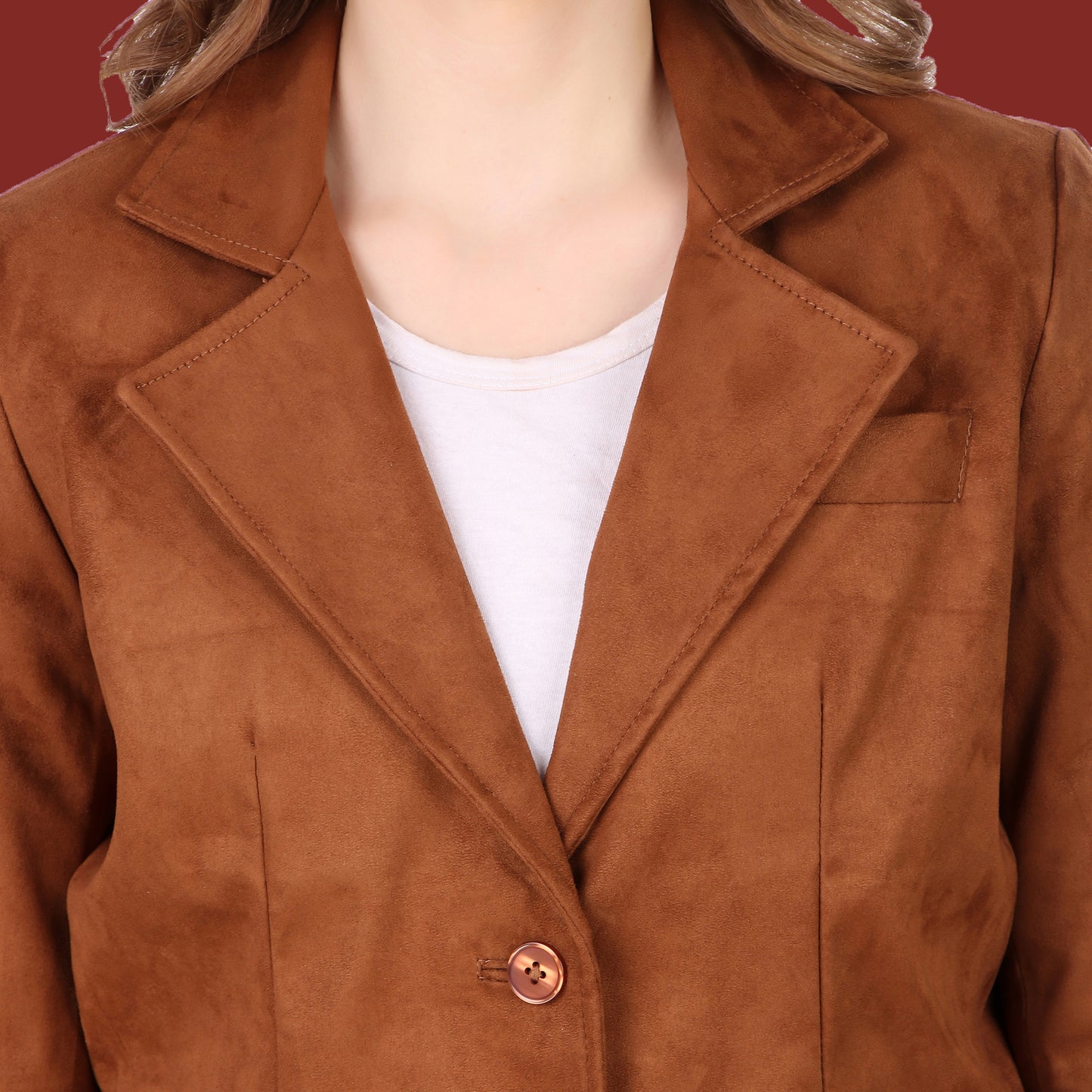 Leather Retail Women's Suede Faux Leather Jacket (LRSUDCOBR)