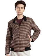 Leather Retail Men's Tweed Biker Jacket ( LRCHECKTD1B )
