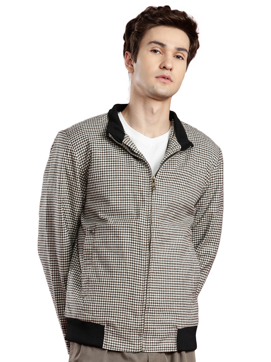 Leather Retail Men's Tweed Biker Jacket ( LRCHECKTD1G )