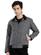 Leather Retail Men's Tweed Biker Jacket ( LRCHECKTD1D )