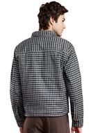 Leather Retail Stylish Black and White Checked Multicoloured Tweed Jacket ( LRCHECKTD2D )