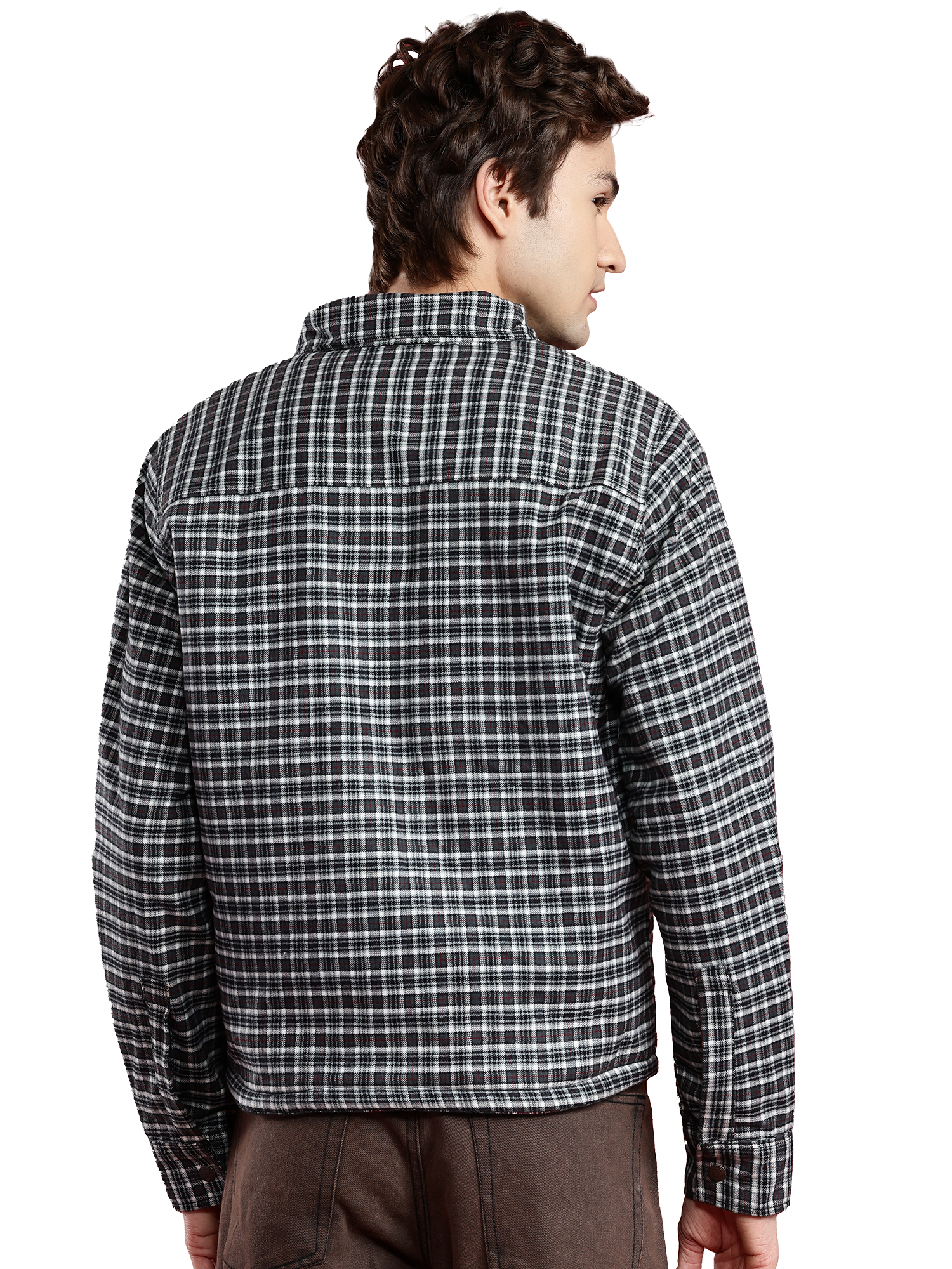 Leather Retail Stylish Black and White Checked Multicoloured Tweed Jacket ( LRCHECKTD2D )