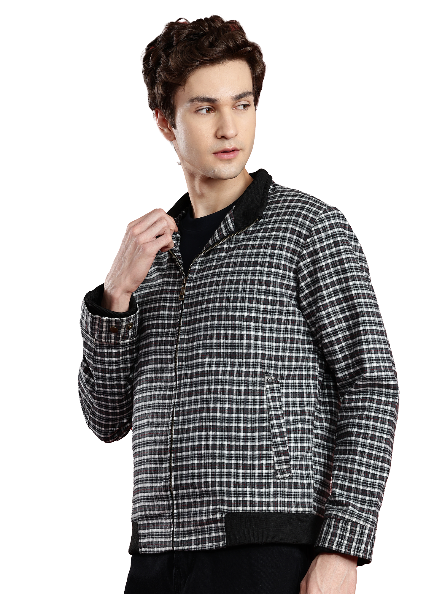 Leather Retail Men's Tweed Biker Jacket ( LRCHECKTD1D )
