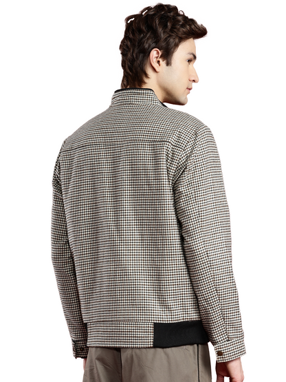 Leather Retail Men's Tweed Biker Jacket ( LRCHECKTD1G )