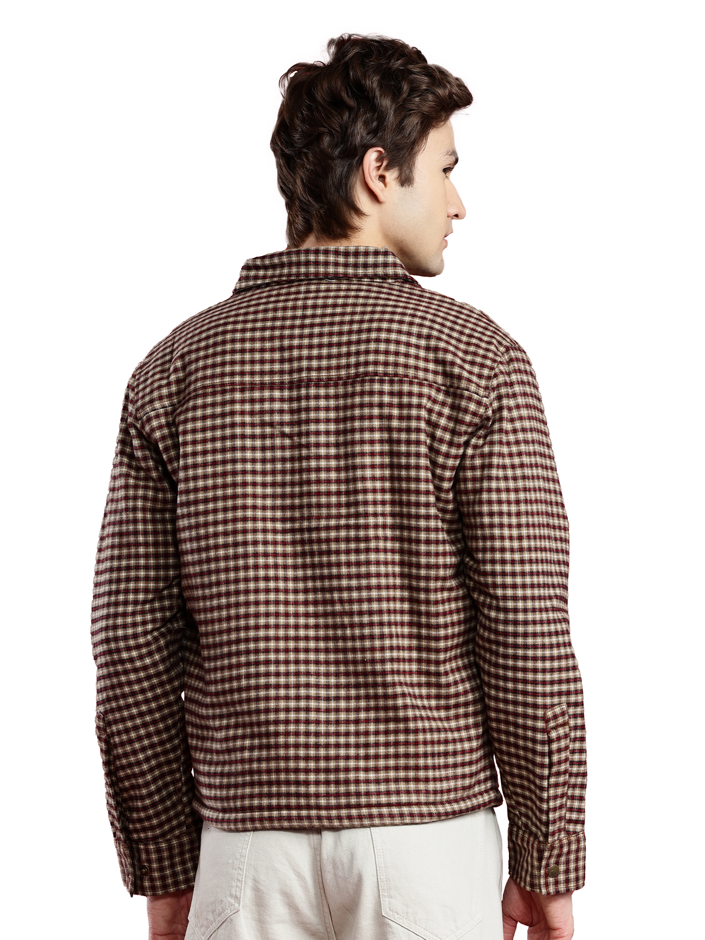 Leather Retail Elegant Brown Check Multicoloured Tweed Jacket