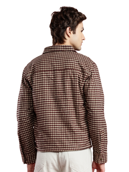 Leather Retail Elegant Brown Check Multicoloured Tweed Jacket