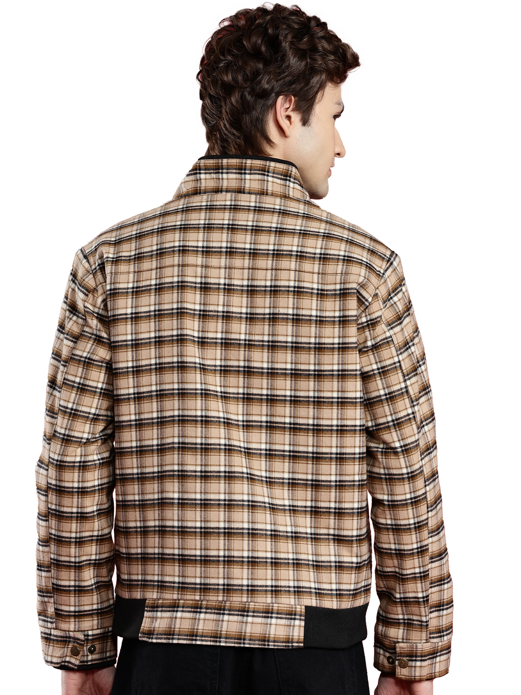 Leather Retail Men's Tweed Biker Jacket ( LRCHECKTD1A )