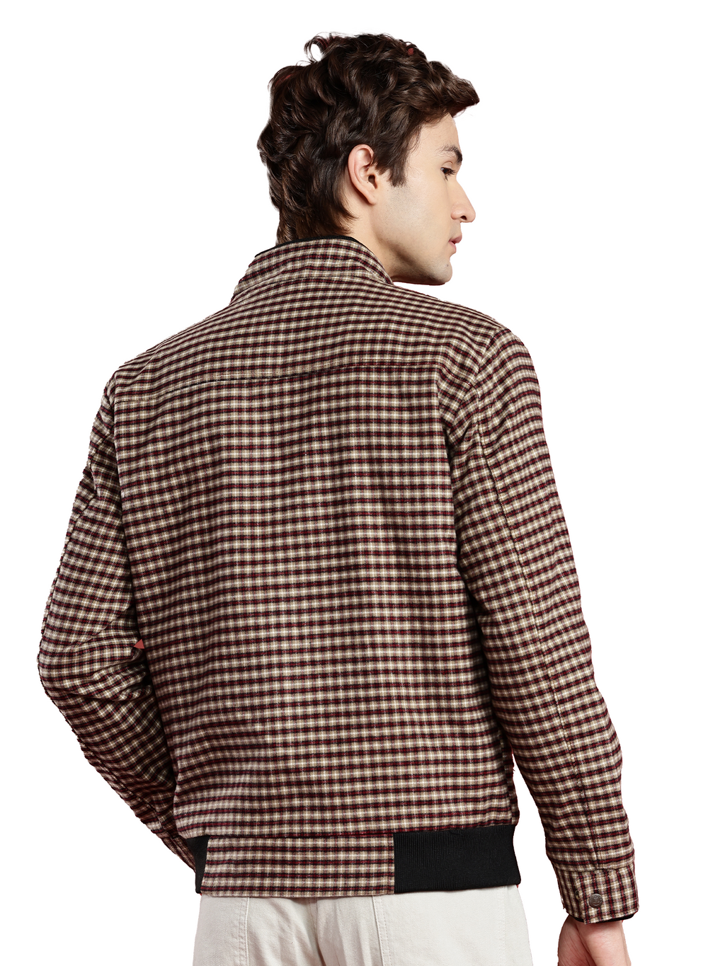 Leather Retail Men's Tweed Biker Jacket ( LRCHECKTD1B )