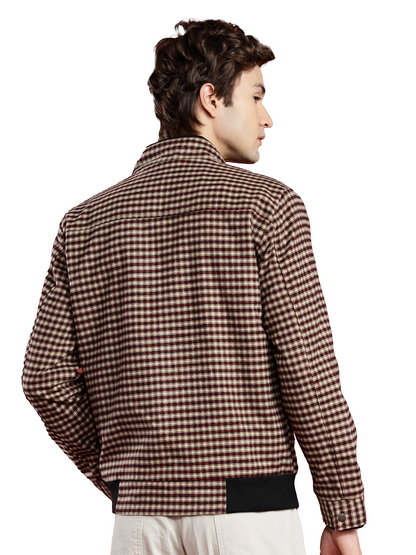 Leather Retail Elegant Brown Check Multicoloured Tweed Jacket ( LRCHECKTD2B )