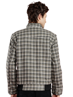 Leather Retail Men's Tweed Biker Jacket ( LRCHECKTD1E )