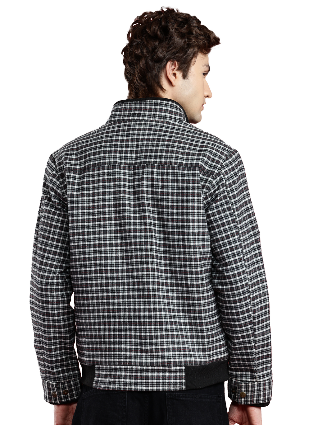 Leather Retail Men's Tweed Biker Jacket ( LRCHECKTD1D )