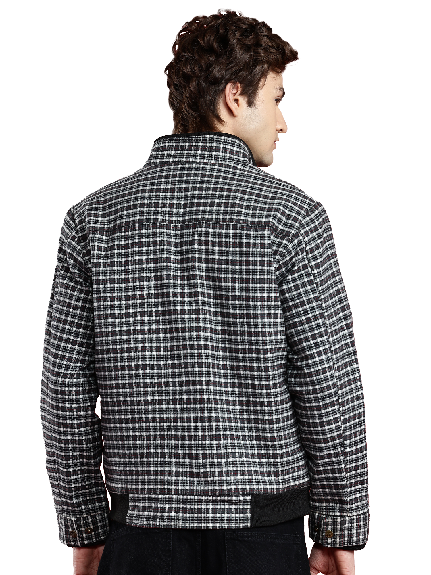 Leather Retail Men's Tweed Biker Jacket ( LRCHECKTD1D )