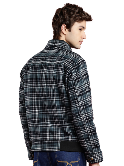 Leather Retail Men's Tweed Biker Jacket ( LRCHECKTD1I )