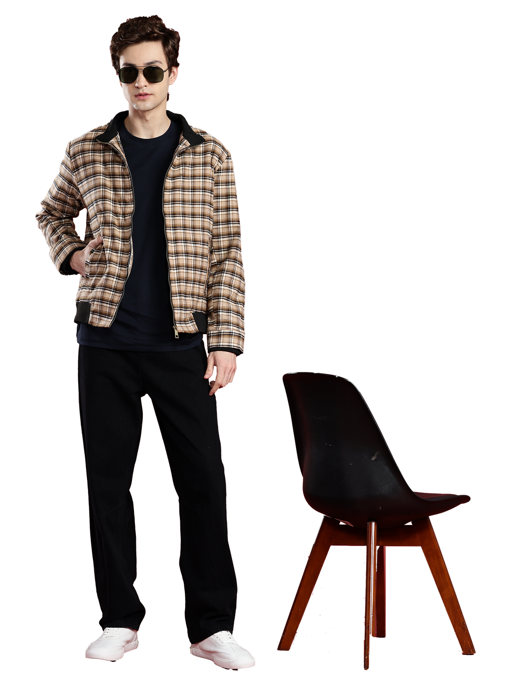 Leather Retail Men's Tweed Biker Jacket ( LRCHECKTD1A )