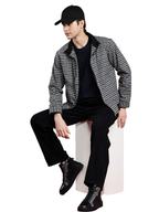 Leather Retail Men's Tweed Biker Jacket ( LRCHECKTD1D )