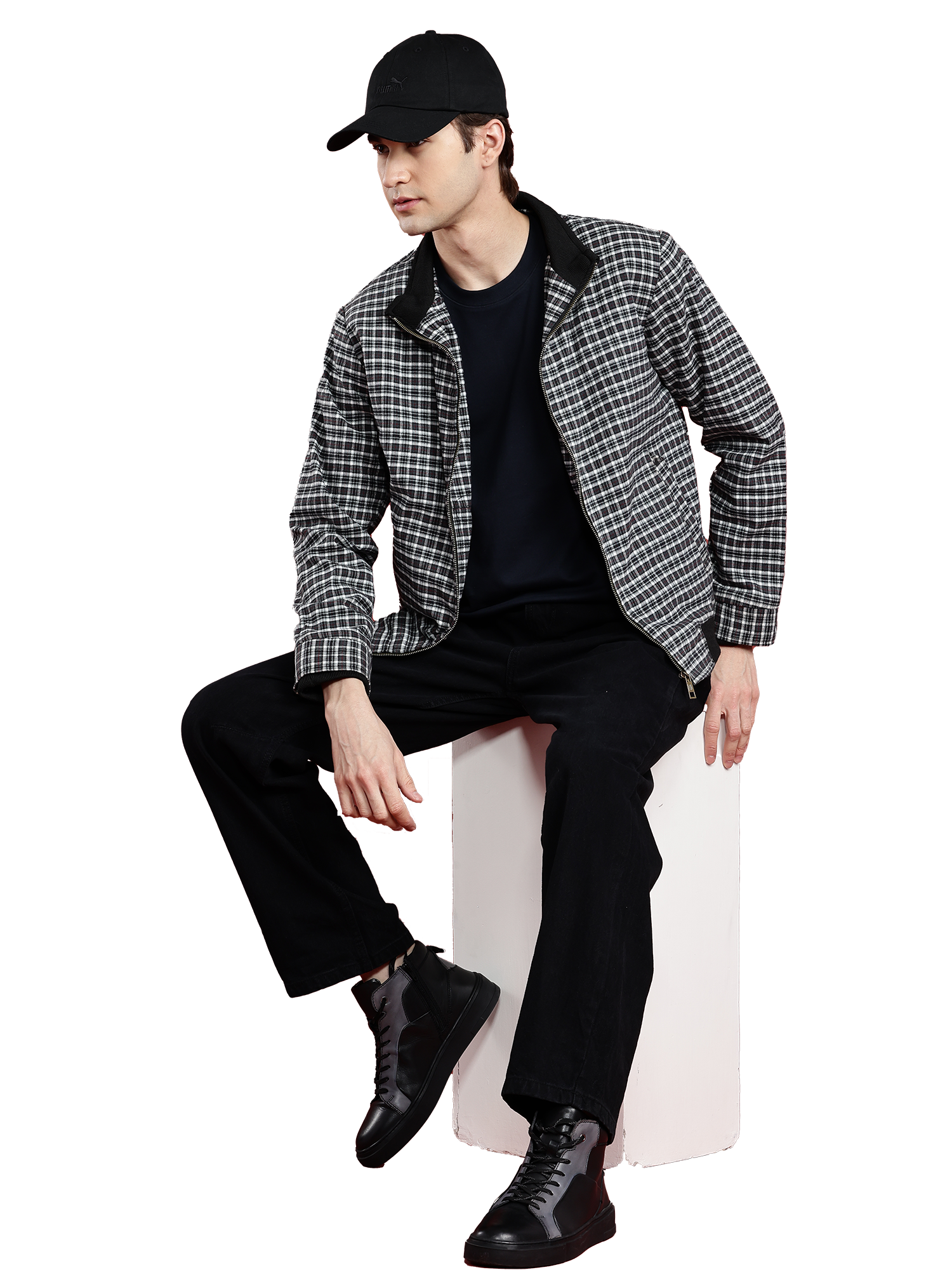 Leather Retail Men's Tweed Biker Jacket ( LRCHECKTD1D )