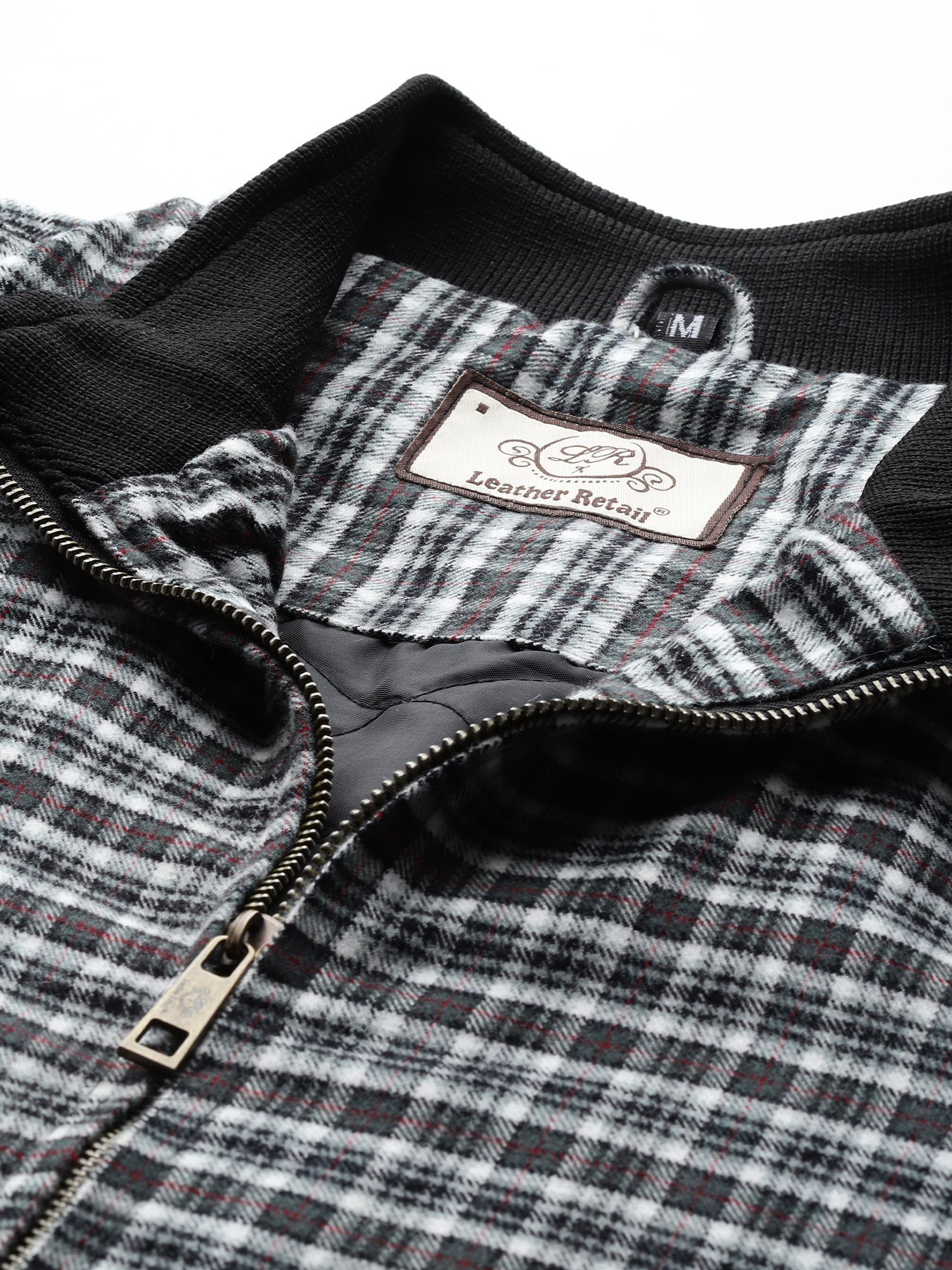 Leather Retail Men's Tweed Biker Jacket ( LRCHECKTD1D )