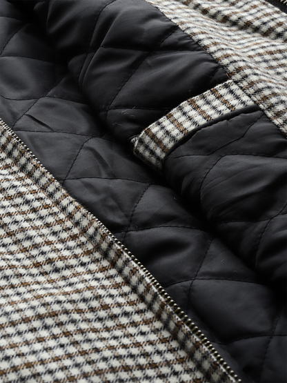 Leather Retail Men's Tweed Biker Jacket ( LRCHECKTD1G )