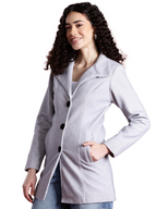 Leather Retail Women Full Sleeve Velvet Three Button Grey Jacket ( LRVEL3BGE )