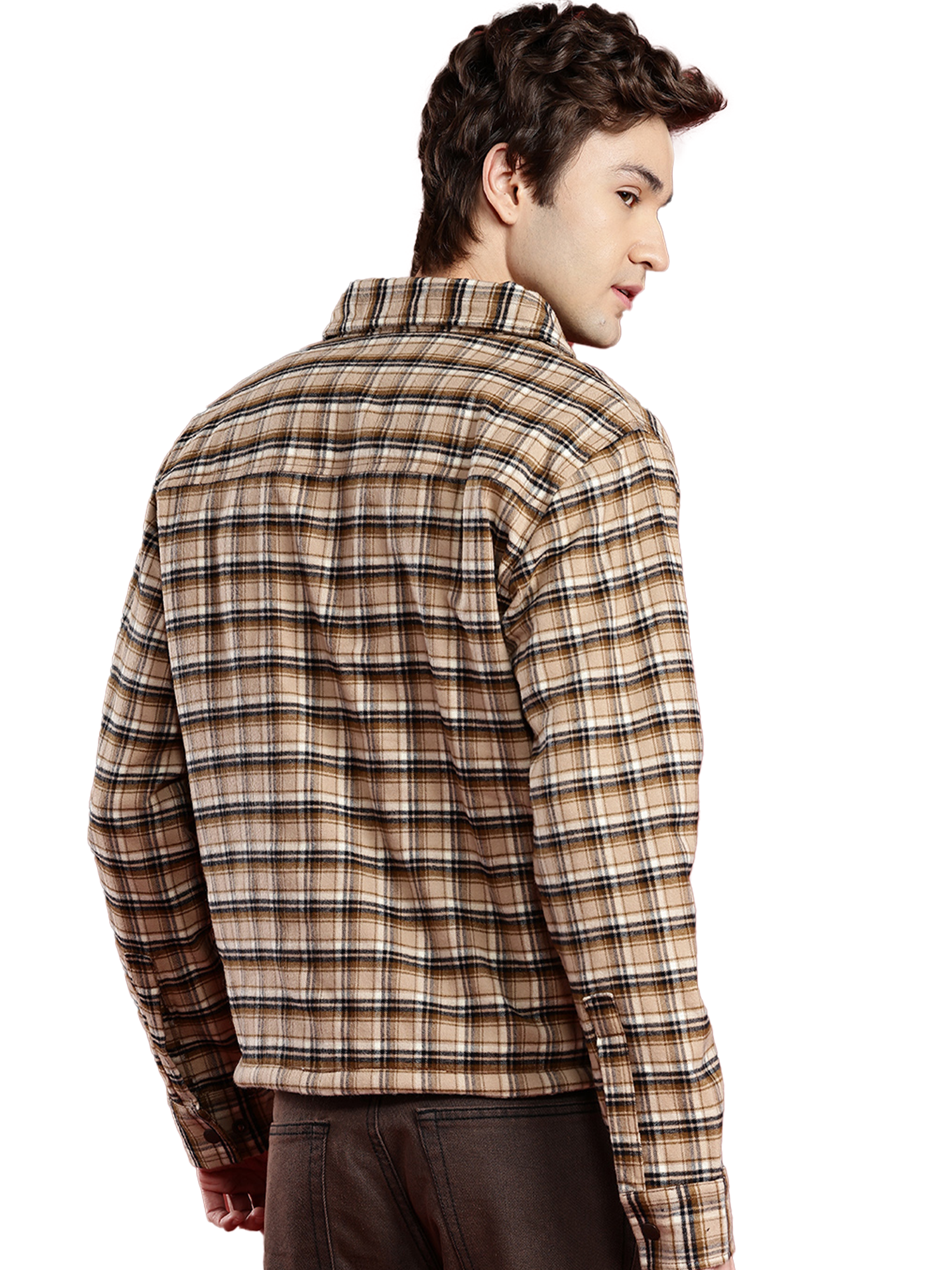 Leather Retail Classic Beige Plaid Multicoloured Tweed Jacket ( LRCHECKTD2A )