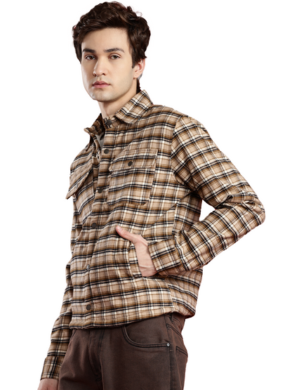 Leather Retail Classic Beige Plaid Multicoloured Tweed Jacket ( LRCHECKTD2A )