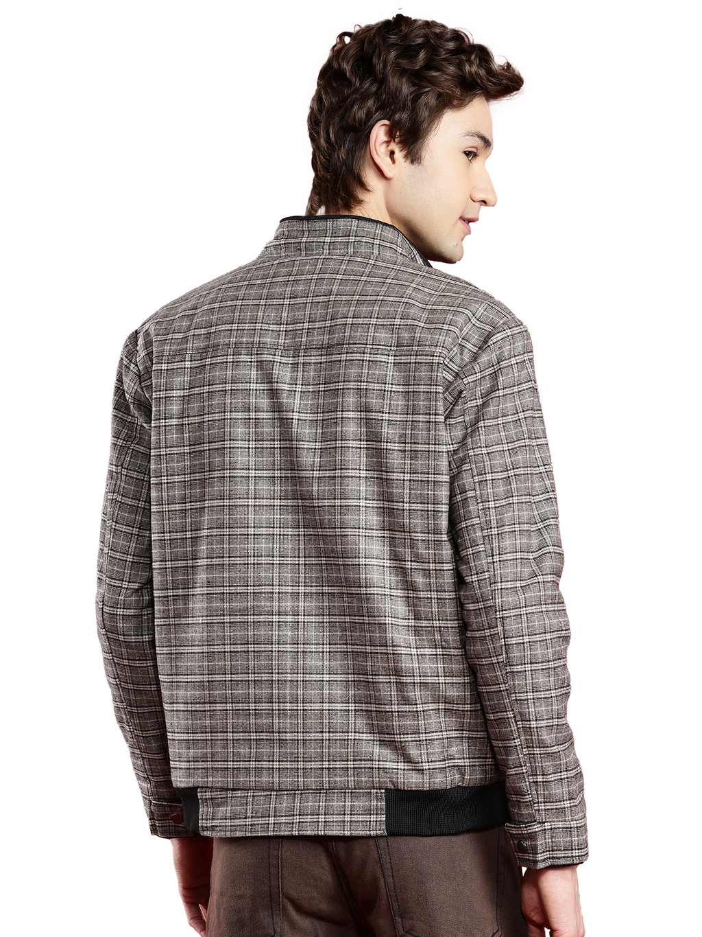 Leather Retail Coffee-White Checkered Multicolor Tweed Jacket ( LRCHECKTD1J )