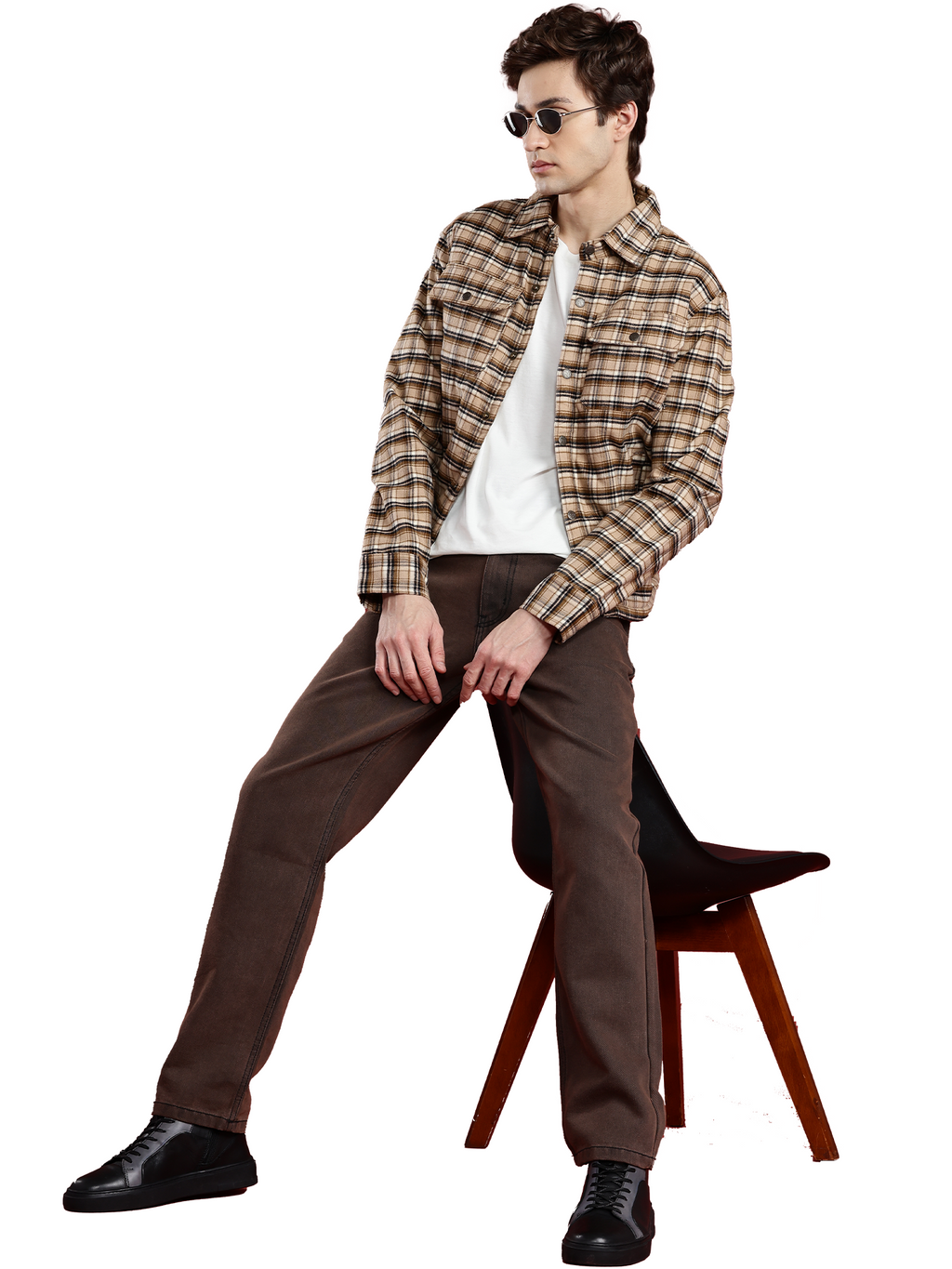 Leather Retail Classic Beige Plaid Multicoloured Tweed Jacket ( LRCHECKTD2A )