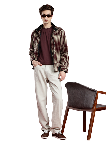 Leather Retail Elegant Brown Check Multicoloured Tweed Jacket ( LRCHECKTD2B )