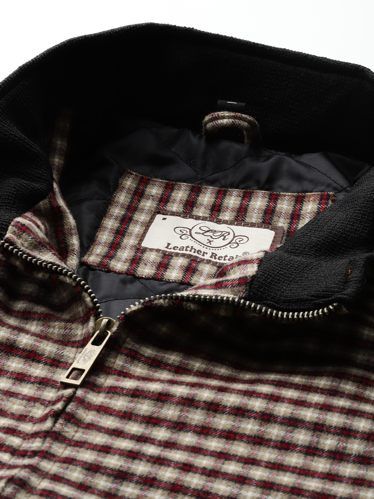 Leather Retail Men's Tweed Biker Jacket ( LRCHECKTD1B )