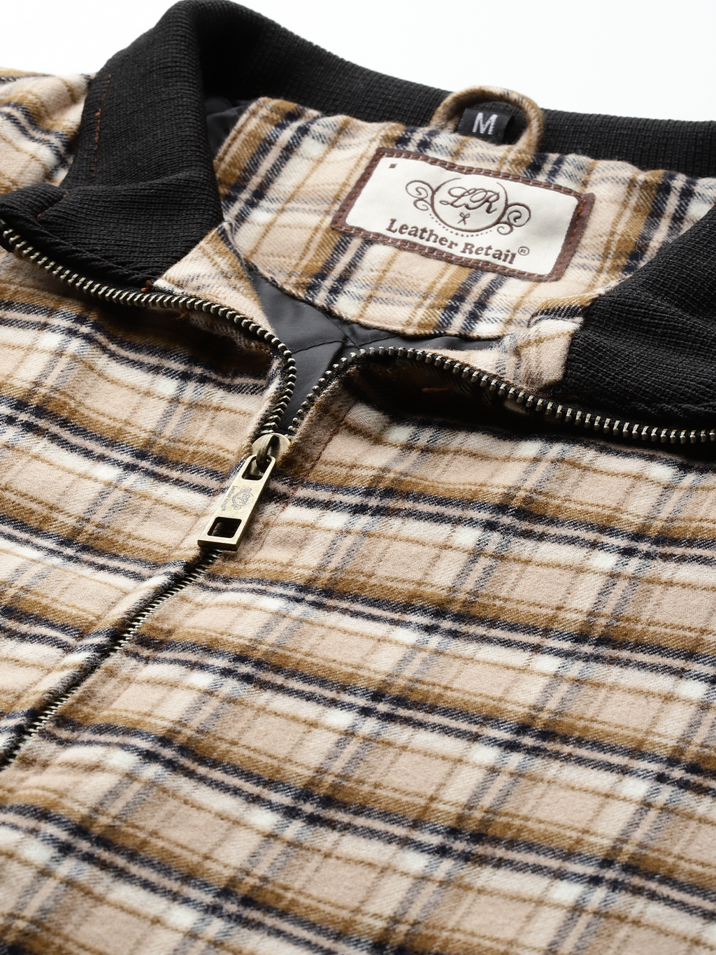 Leather Retail Men's Tweed Biker Jacket ( LRCHECKTD1A )