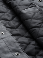 Leather Retail Black Faux Leather Jacket for Men's with Snap Button Closure ( LRM50BL )