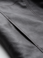 Leather Retail Coffee Faux Leather Jacket for Men's with Snap Button Closure ( LRM50CO )