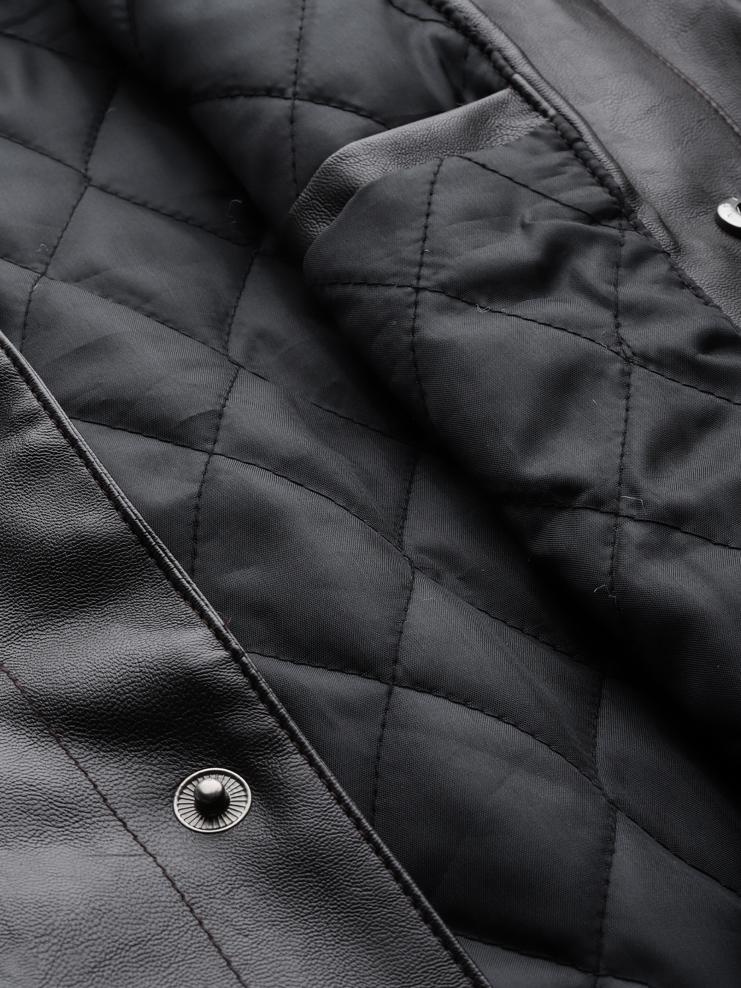 Leather Retail Coffee Faux Leather Jacket for Men's with Snap Button Closure ( LRAIM50CO )