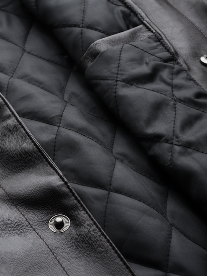 Leather Retail Coffee Faux Leather Jacket for Men's with Snap Button Closure ( LRAIM50CO )