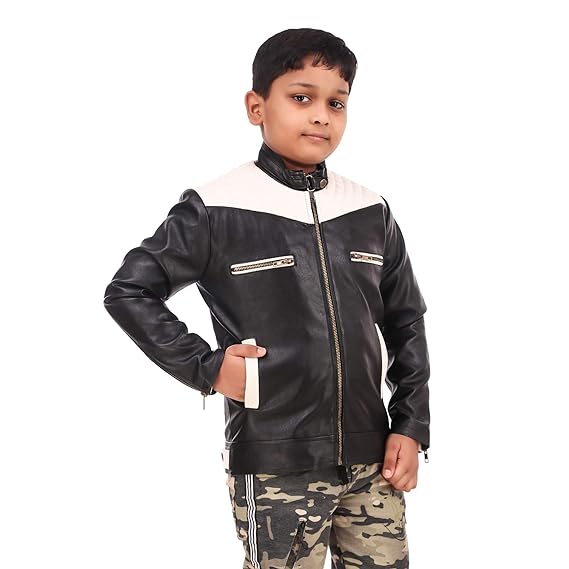 Leather Retail® Boy's Faux Leather Jacket (LRKDWPBL)