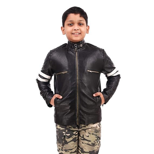 Leather Retail® Boy's Faux Leather Jacket (LRKDBPBL)